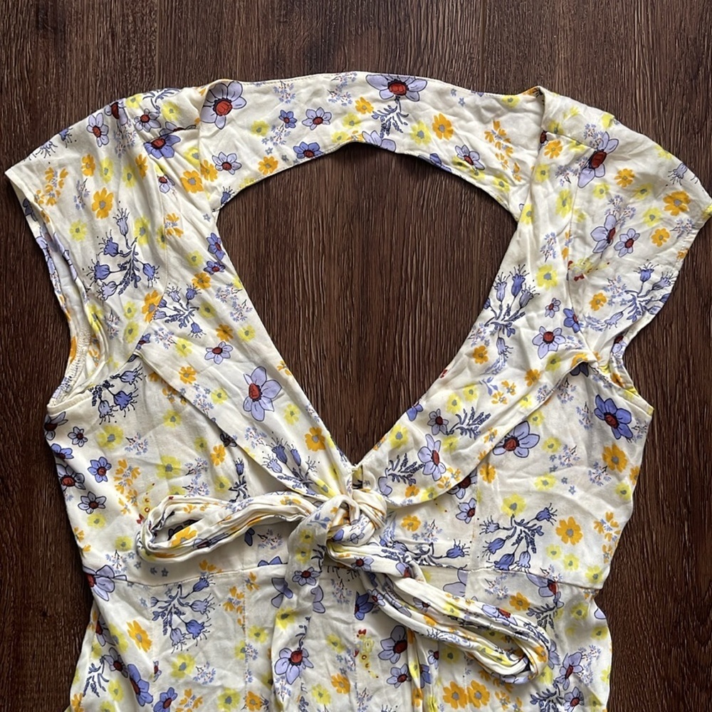 Free People It Takes Two floral wrap dress in cream S - Picture 5 of 9